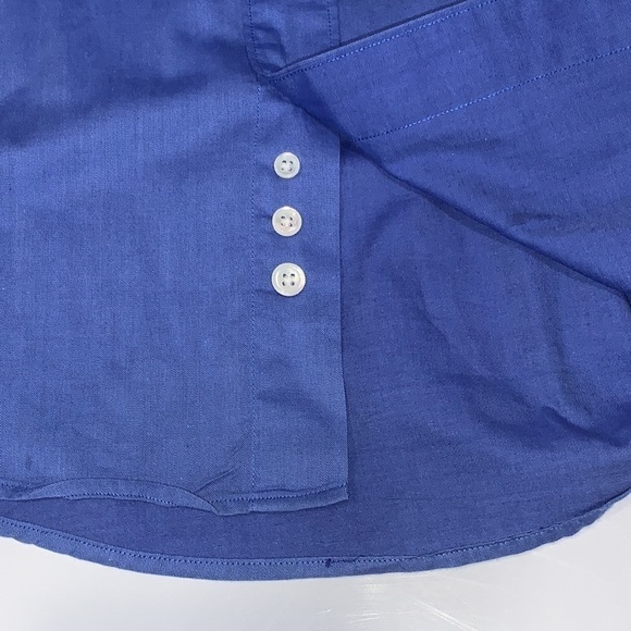 HUGO Boss Big & Tall Blue Long Sleeve Button Down Cotton Dress Shirt size 41/16 - Picture 10 of 13